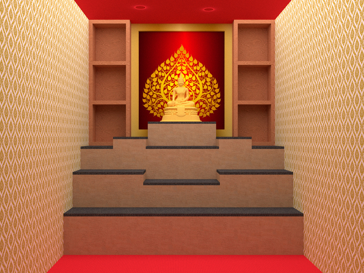 วอลเปเปอร์ติดผนังภาพต้นโพธิ์ ใบโพธิ์ สั่งพิมพ์ตามแบบและขนาด ตกแต่งห้องพระ วัด โบสถ์ ร้านอาหารไทย สปาไทย