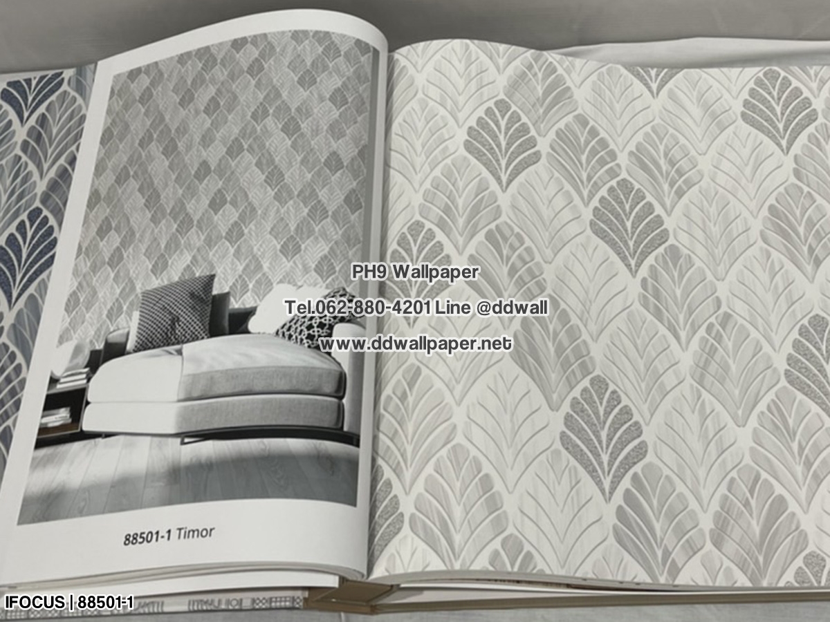 88501-1 วอลเปเปอร์ติดผนัง ลายใบไม้โมเดิร์น ตกแต่งผนัง ตกแต่งบ้าน