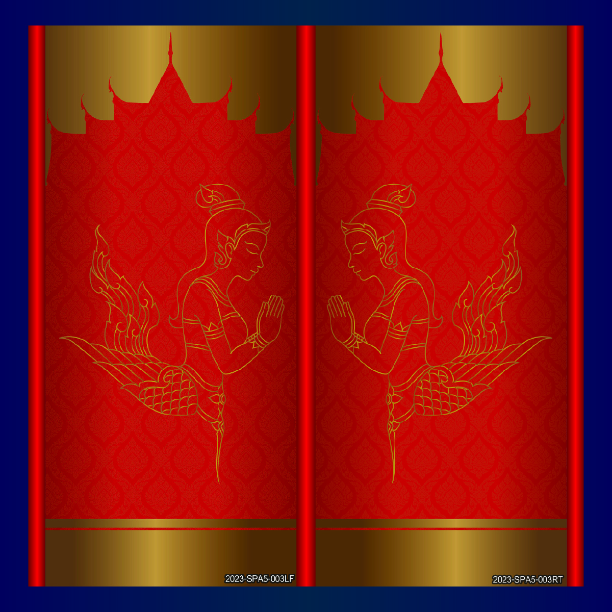 SPA5-003-สติ๊กเกอร์ลายไทย ตกแต่งร้านสปาไทย ร้านนวดไทย