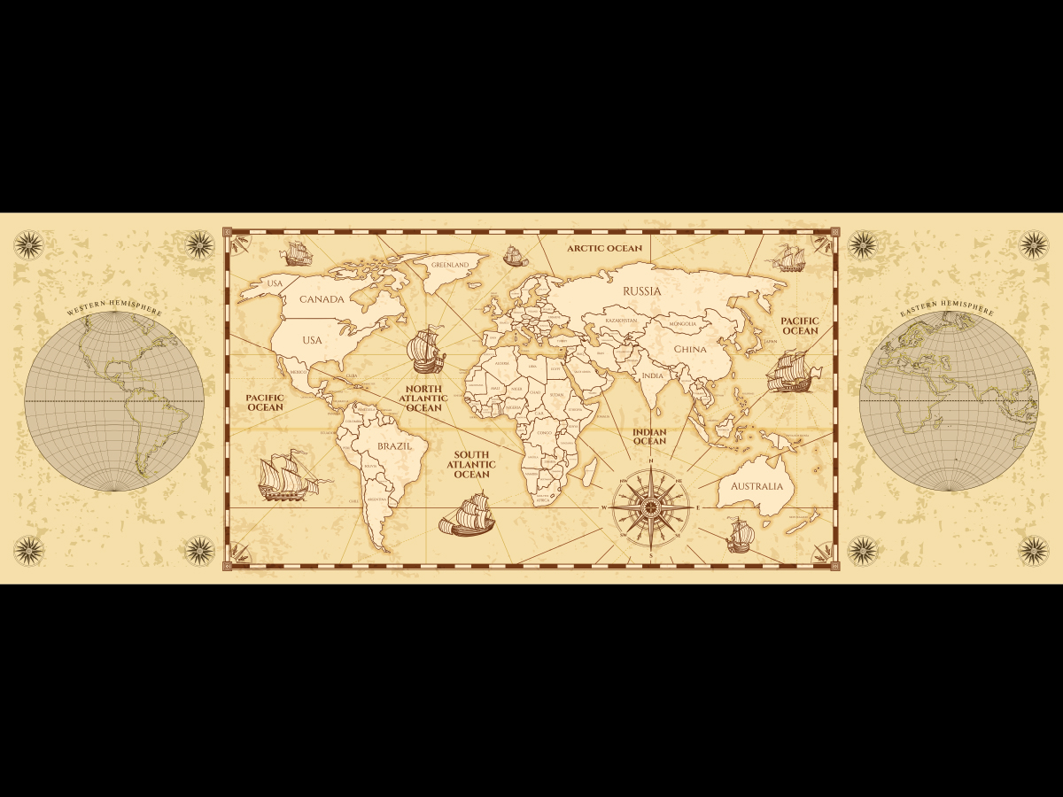วอลเปเปอร์ภาพพิมพ์แผนที่โลก