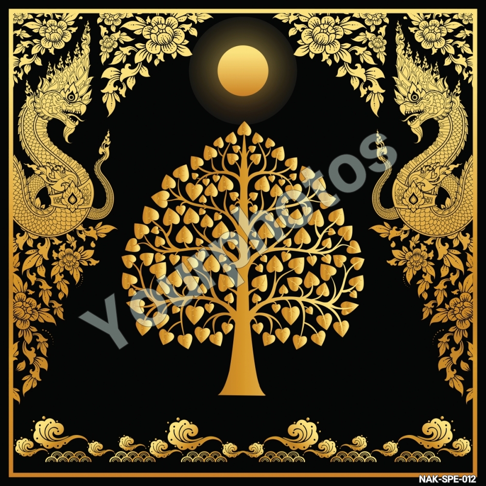 สติ๊กเกอร์ภาพต้นโพธิ์ พญานาค