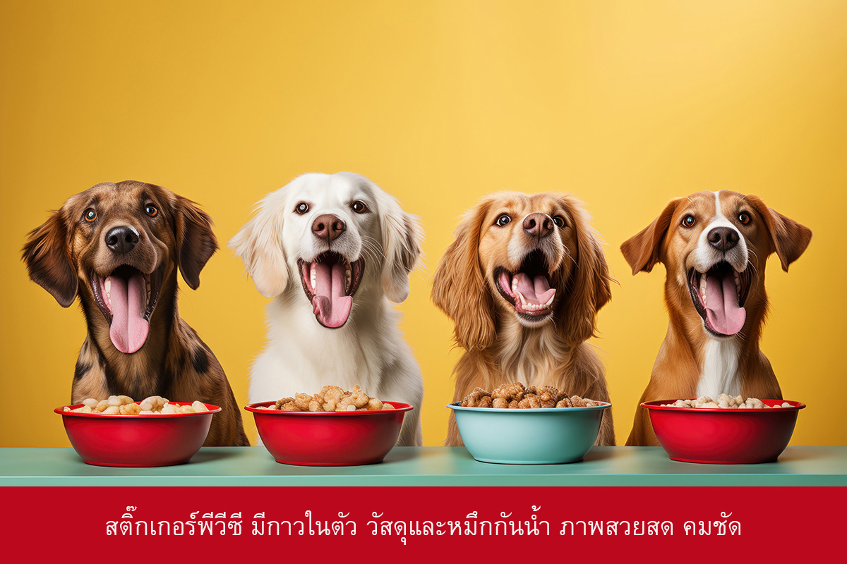 สติ๊กเกอร์ภาพดหมา แมว แต่งร้าน