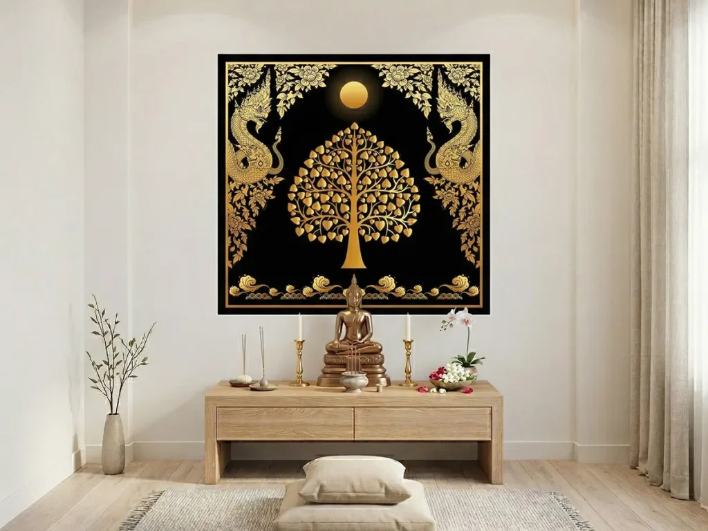 สติ๊กเกอร์ภาพต้นโพธิ์-พญานาค