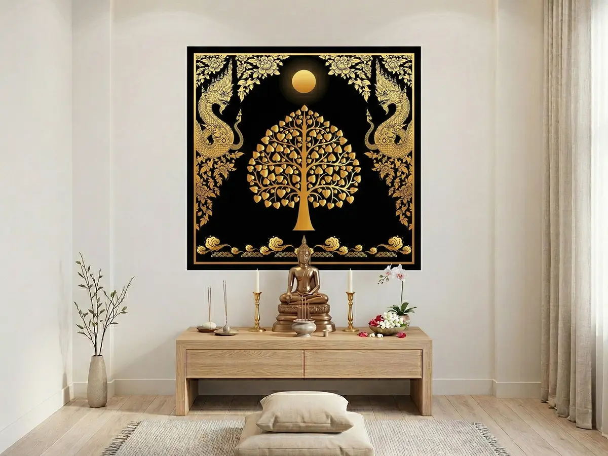 สติ๊กเกอร์ภาพต้นโพธิ์-พญานาค