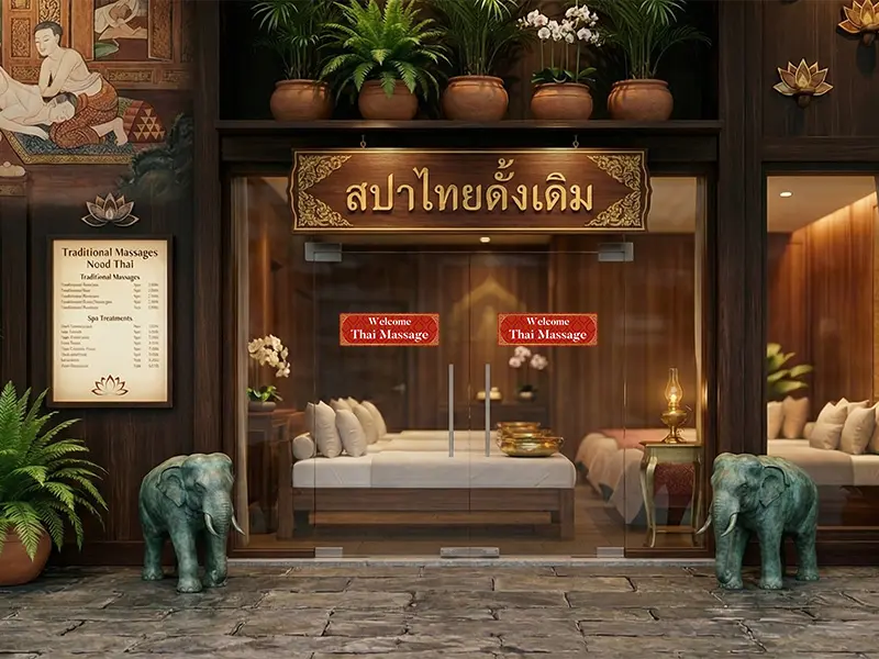 สติ๊กเกอร์ป้ายยินดีต้อนรับ-แต่งร้านนนวด สปาไทย