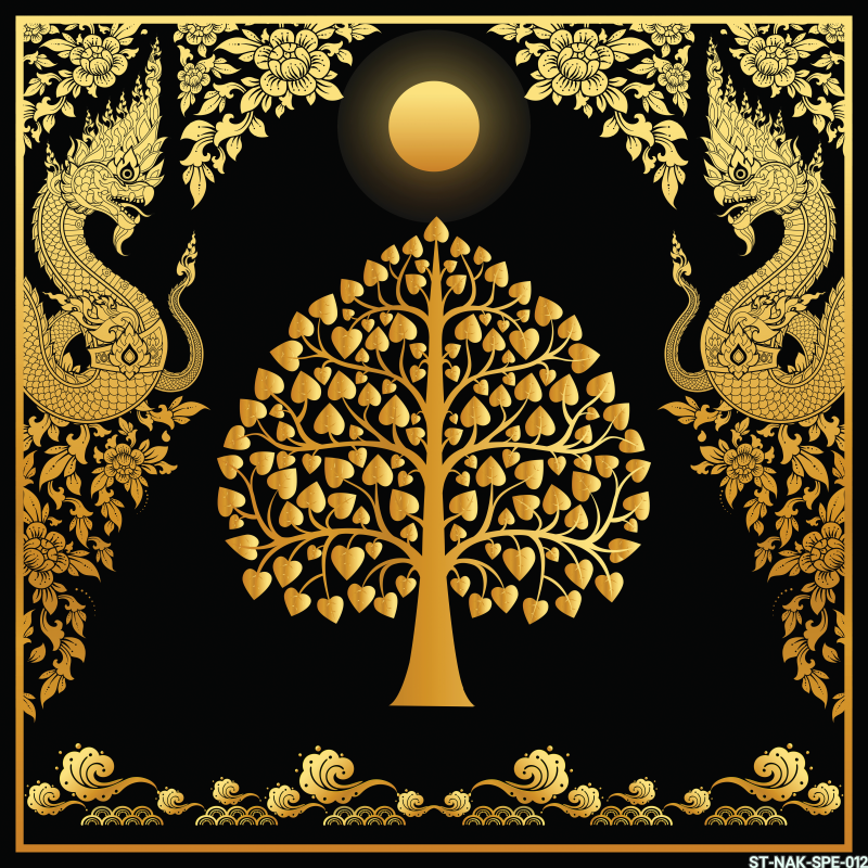 สติ๊กเกอร์ภาพต้นโพธิ์-พญานาค